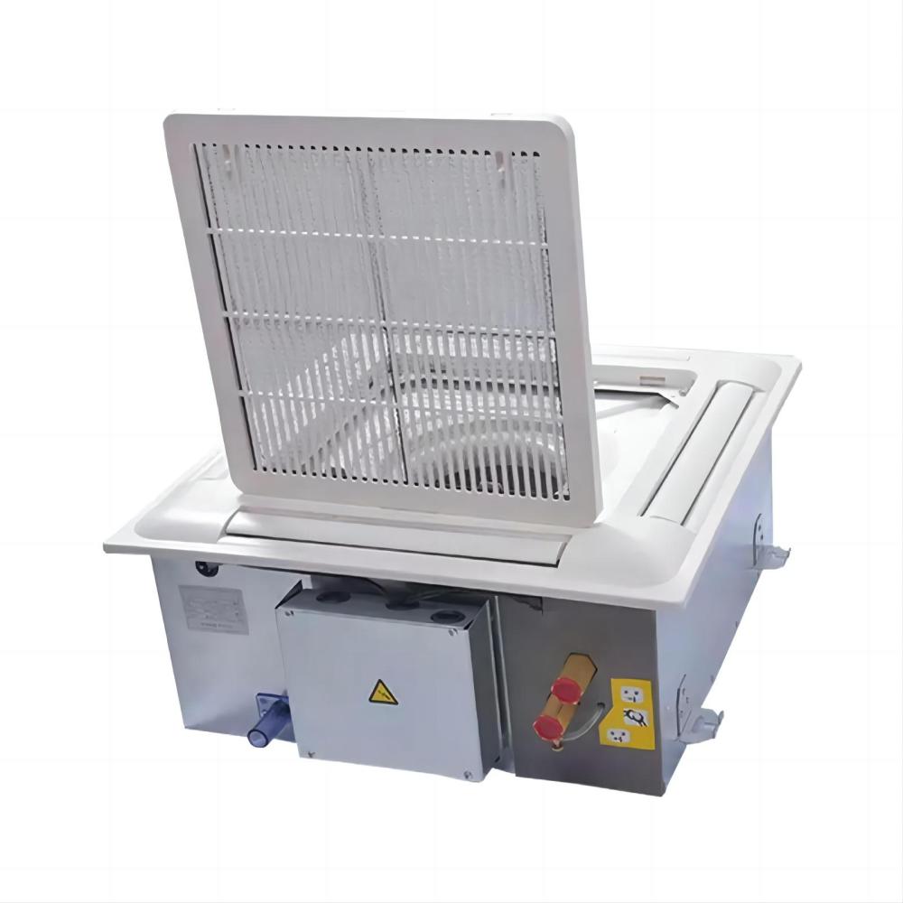 Corrosion-resistant 4 pipe 4 way ceiling mounted central air conditioner cooling cassette chilled water fcu fan coil unit