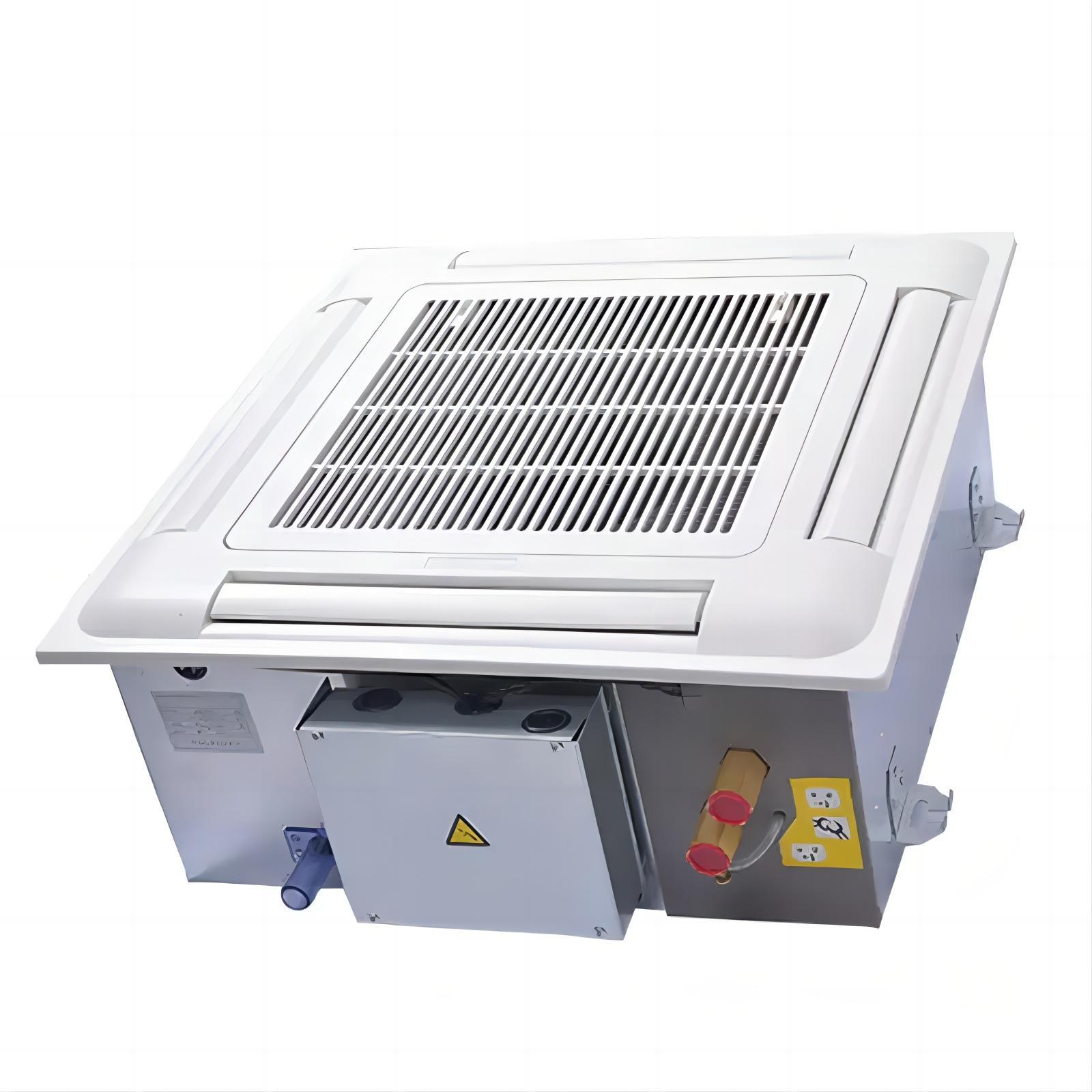 Corrosion-resistant 4 pipe 4 way ceiling mounted central air conditioner cooling cassette/chilled water fcu fan coil unit