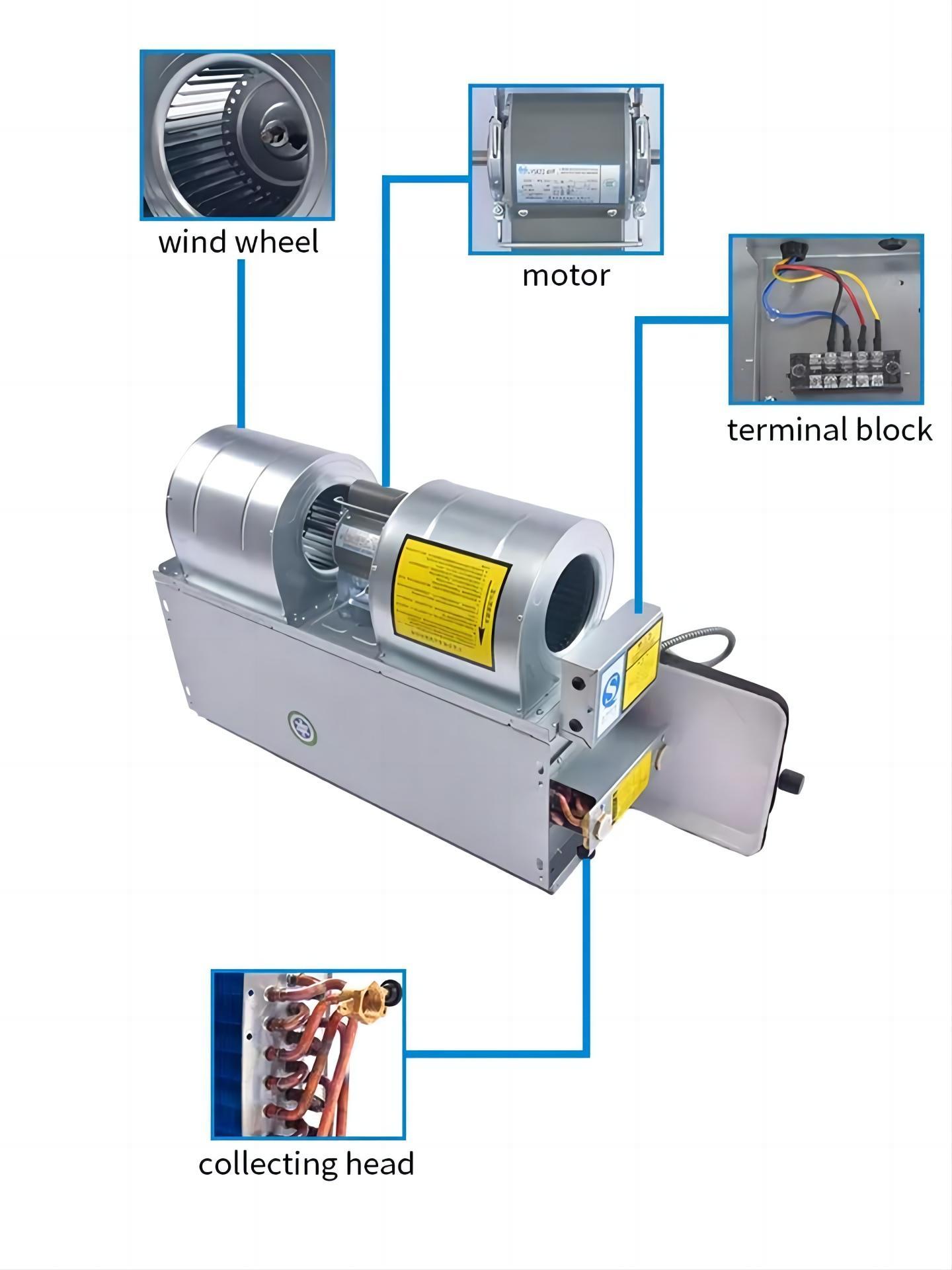 High Quality Horizontal Ceiling Concealed Mounted Hydronic Fan Coil Unit