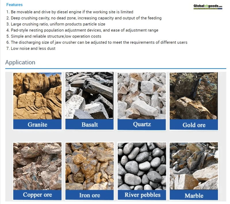 High Output Crusher Machine Primary Rock Limestone Stone Jaw Crusher Widely Used Jaw Crusher
