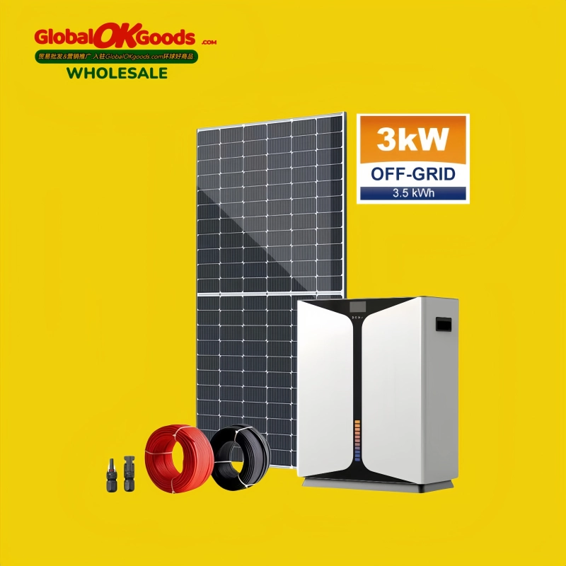 POWER:3KW Solar Power Generator Set+3.5KWH Lithium Battery +590W(5Pcs) original JinKo Monocrystalline silicon solar panel 100%POWER!