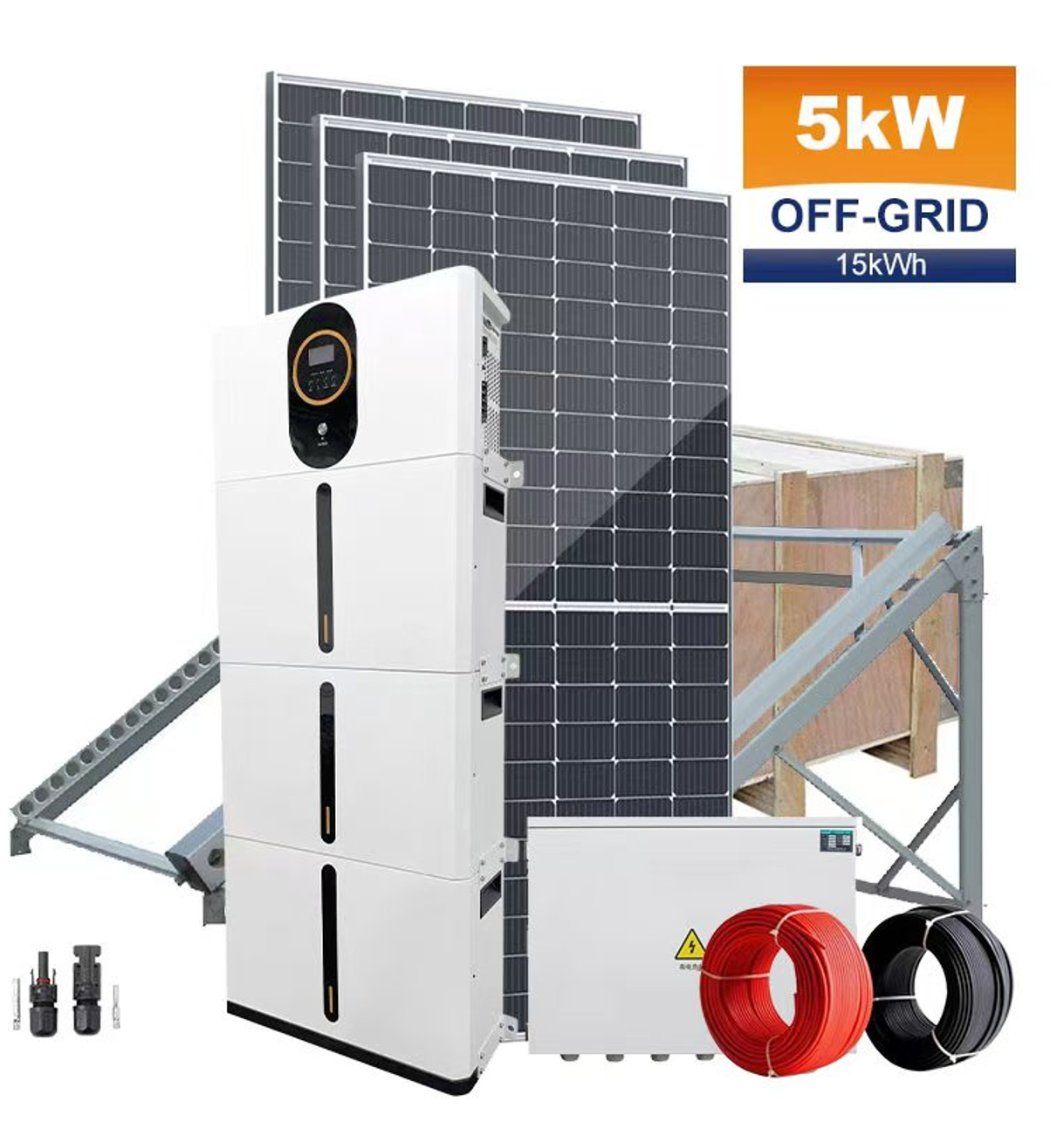 POWER:5KW Solar Power Generator Set+10.24KWH Lithium Battery +590W(9Pcs) original JinKo Monocrystalline silicon solar panel 100%POWER!