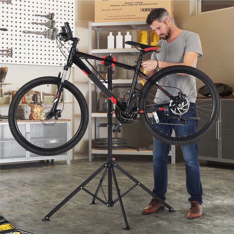 Quick Release Bike Repair Stand Steel Stable With Tool Tray