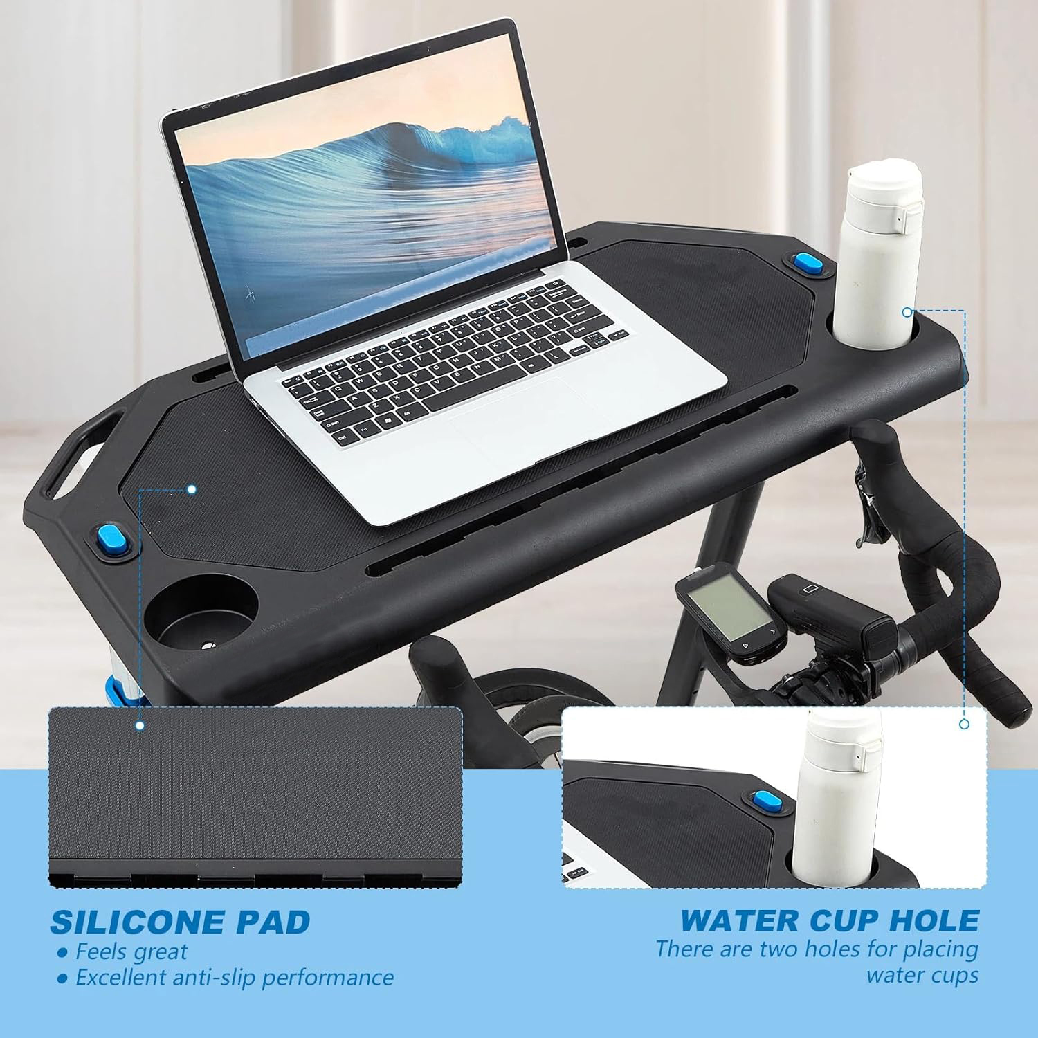 Adjustable Indoor Cycling Desk Bike Trainer Portable Fitness Desk