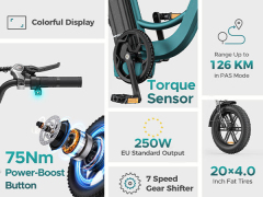 Electric City Bike for Adults EU/UK 250W Power 48V Aluminum Alloy Frame 20 Inch Fat Tires