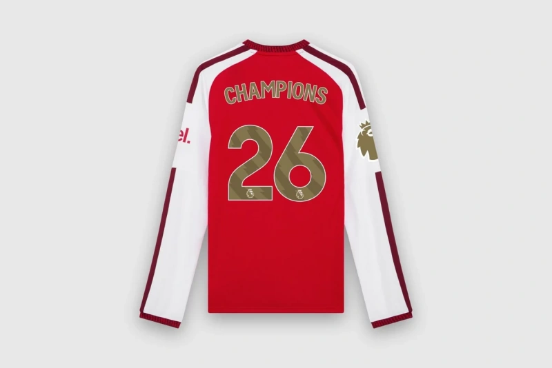 Arsenal Premier League Champions Long Sleeved Authentic Home Jersey