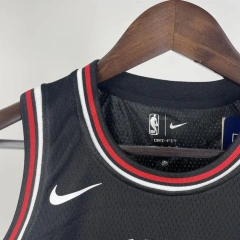 Chicago Bulls #23 JORDAN Youth NBA Silk Jersey - Black
