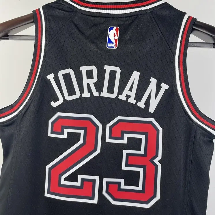 Chicago Bulls #23 JORDAN Youth NBA Silk Jersey - Black