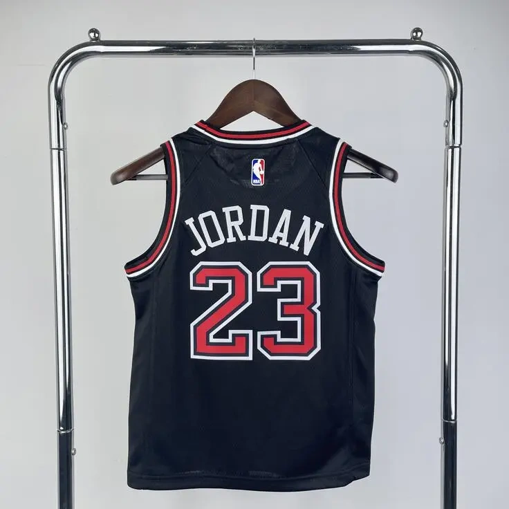 Chicago Bulls #23 JORDAN Youth NBA Silk Jersey - Black
