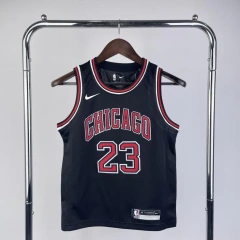 Chicago Bulls #23 JORDAN Youth NBA Silk Jersey - Black