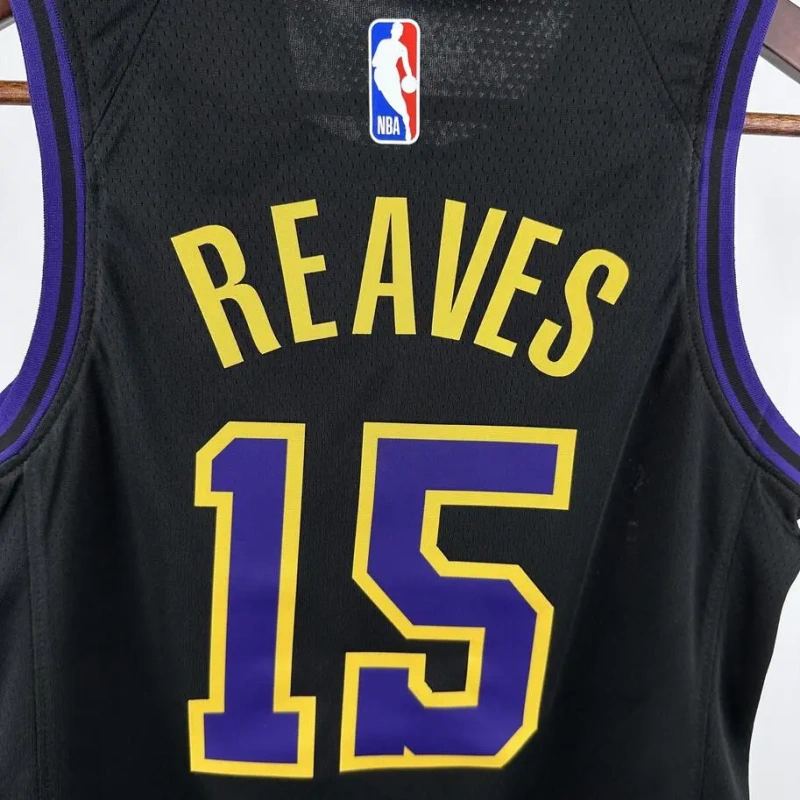 Los Angeles Lakers #15 REAVES City Edition Youth NBA Silk Jersey