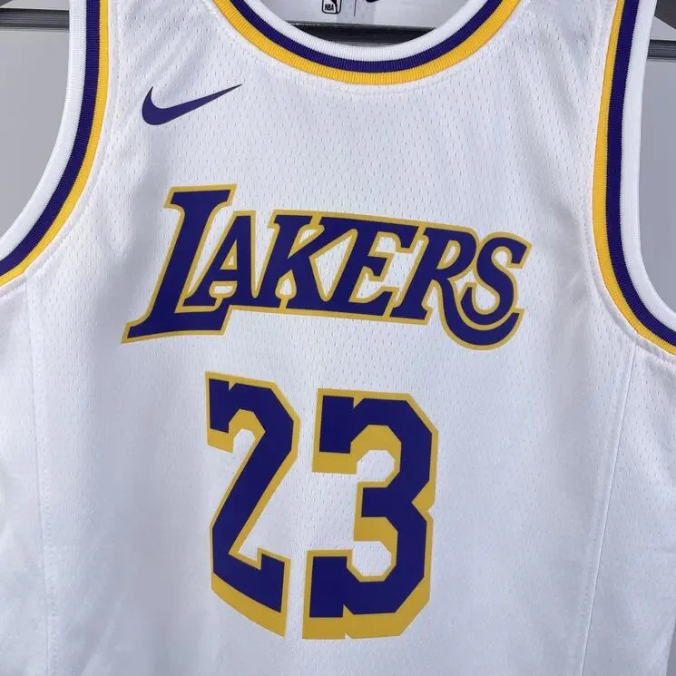 Los Angeles Lakers #23 JAMES Youth NBA Silk Jersey - White