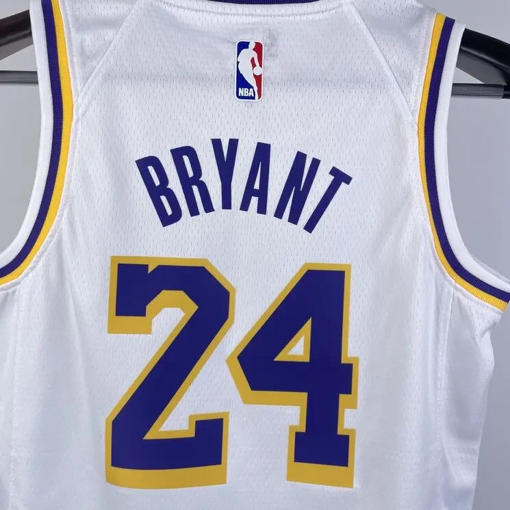 Los Angeles Lakers #24 BRYANT Youth NBA Silk Jersey - White