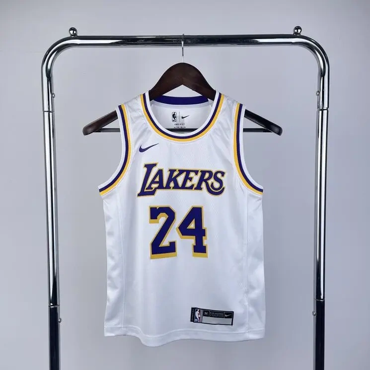 Los Angeles Lakers #24 BRYANT Youth NBA Silk Jersey - White