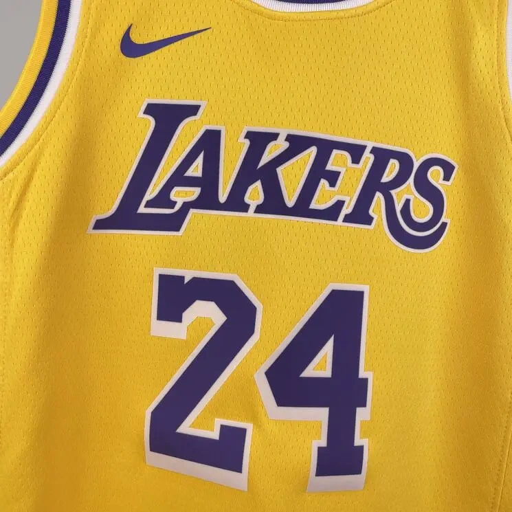 Los Angeles Lakers #24 BRYANT Youth NBA Silk Jersey - Yellow