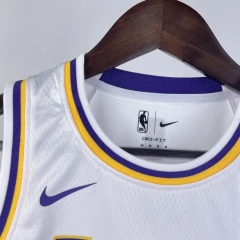 Los Angeles Lakers #6 James Youth NBA Silk Jersey - White