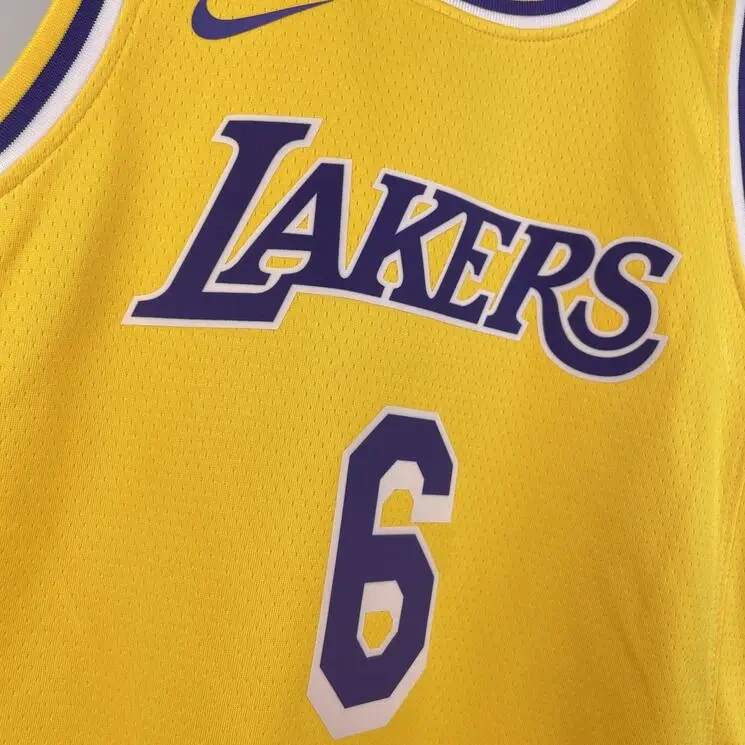 Los Angeles Lakers #6 JAMES Youth NBA Silk Jersey - Yellow