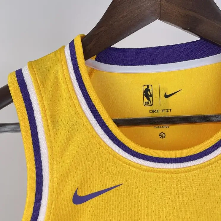 Los Angeles Lakers #6 JAMES Youth NBA Silk Jersey - Yellow