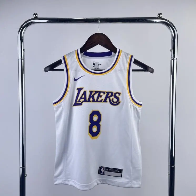 Los Angeles Lakers #8 BRYANT Youth NBA Silk Jersey - White