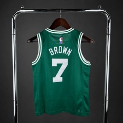 Boston Celtics #7 BROWN Youth NBA Silk Basketball Jersey - Green