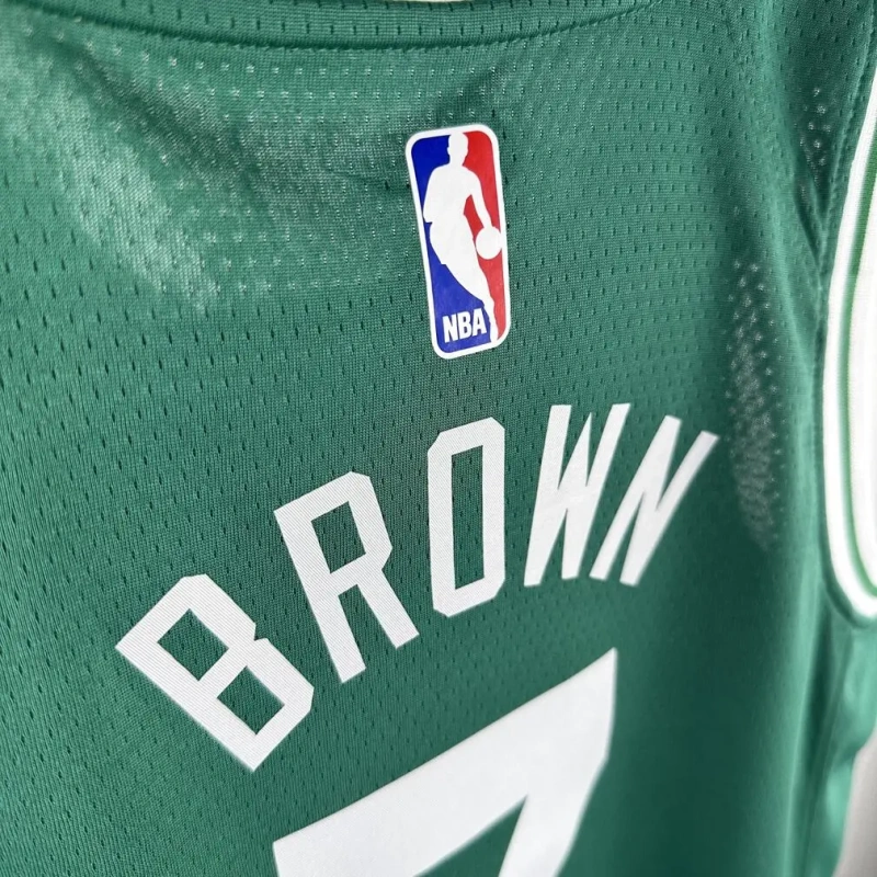 Boston Celtics #7 BROWN Youth NBA Silk Basketball Jersey - Green