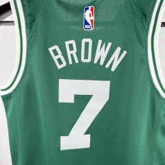 Boston Celtics #7 BROWN Youth NBA Silk Basketball Jersey - Green