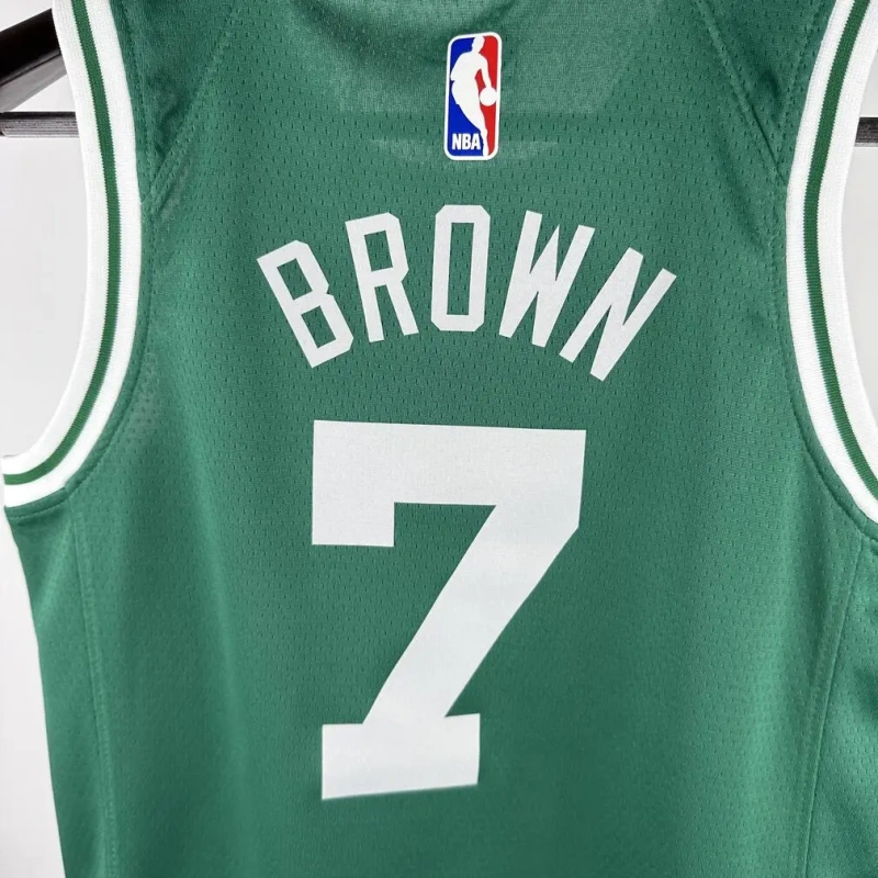 Boston Celtics #7 BROWN Youth NBA Silk Basketball Jersey - Green