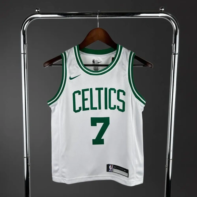 Boston Celtics #7 BROWN Youth NBA Silk Basketball Jersey - White