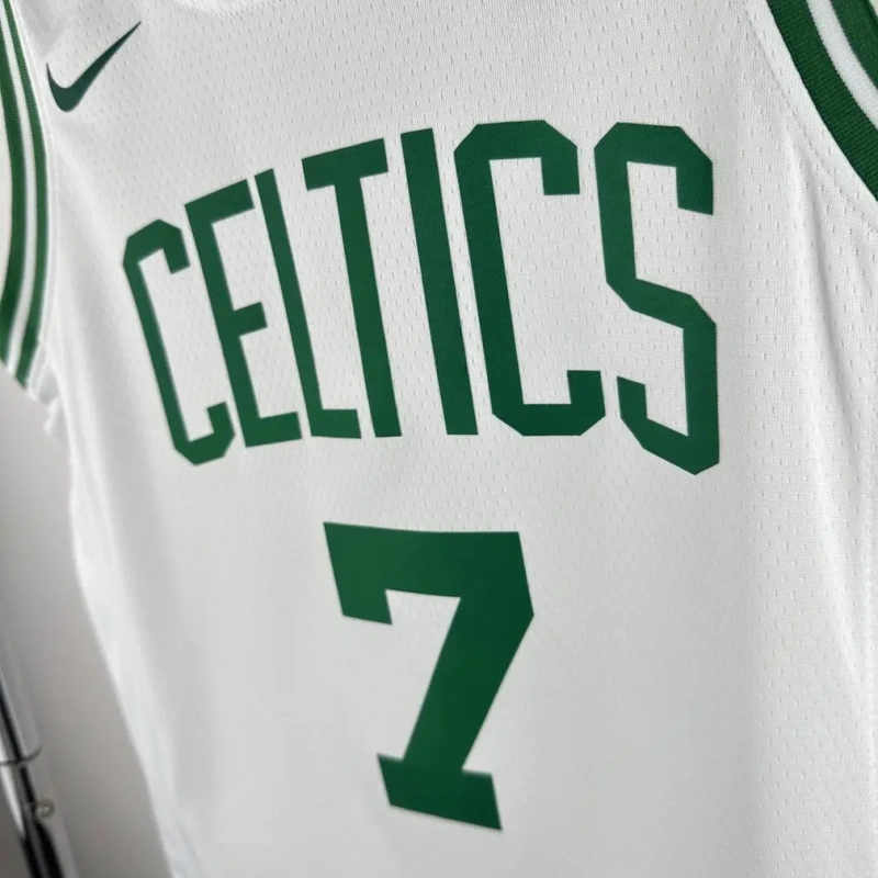 Boston Celtics #7 BROWN Youth NBA Silk Basketball Jersey - White