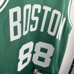 Boston Celtics #88 QUETA Youth NBA Silk Basketball Jersey - Green