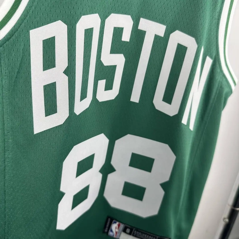 Boston Celtics #88 QUETA Youth NBA Silk Basketball Jersey - Green