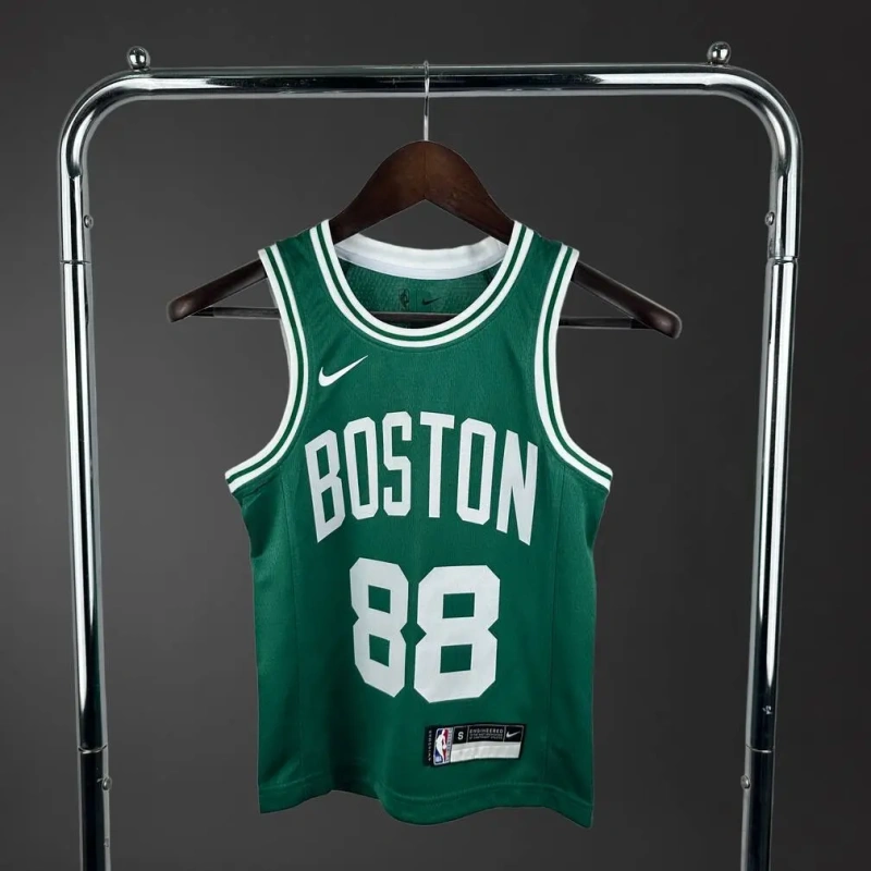 Boston Celtics #88 QUETA Youth NBA Silk Basketball Jersey - Green