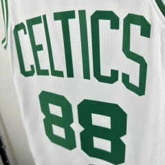 Boston Celtics #88 QUETA Youth NBA Silk Basketball Jersey - White