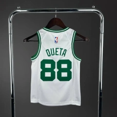 Boston Celtics #88 QUETA Youth NBA Silk Basketball Jersey - White