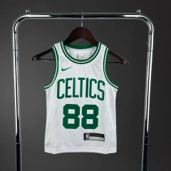 Boston Celtics #88 QUETA Youth NBA Silk Basketball Jersey - White