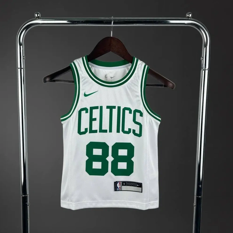 Boston Celtics #88 QUETA Youth NBA Silk Basketball Jersey - White