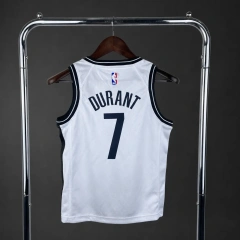 Brooklyn Nets #7 DURANT Youth NBA Silk Basketball Jersey - White