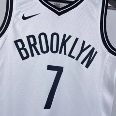 Brooklyn Nets #7 DURANT Youth NBA Silk Basketball Jersey - White