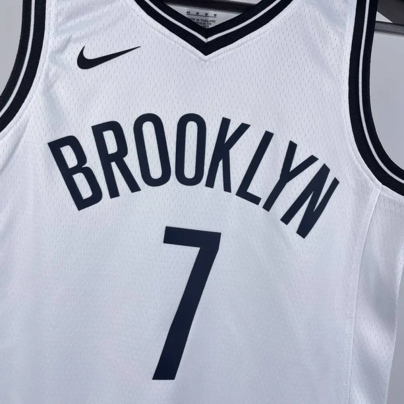 Brooklyn Nets #7 DURANT Youth NBA Silk Basketball Jersey - White