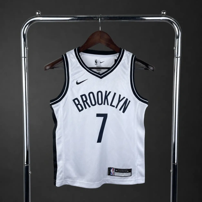Brooklyn Nets #7 DURANT Youth NBA Silk Basketball Jersey - White