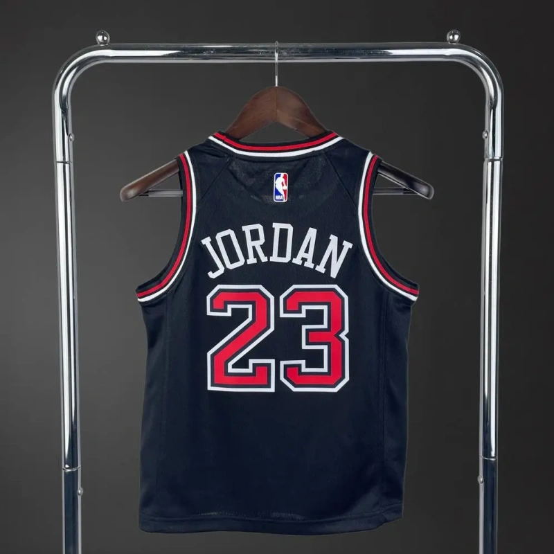 Chicago Bulls #23 JORDAN Youth NBA Silk Jersey - Black
