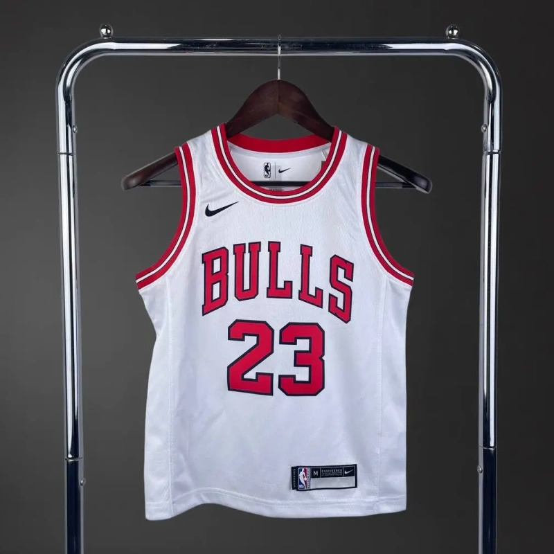 Chicago Bulls #23 JORDAN Youth NBA Silk Jersey - White
