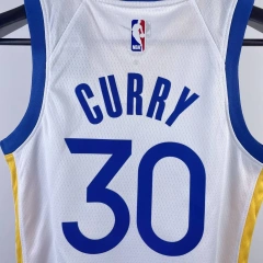 Golden State Warriors #30 Curry Youth NBA Silk Basketball Jersey - White