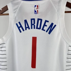 Los Angeles Clippers #1 HARDEN  Youth NBA Silk Basketball Jersey - White