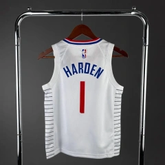 Los Angeles Clippers #1 HARDEN  Youth NBA Silk Basketball Jersey - White