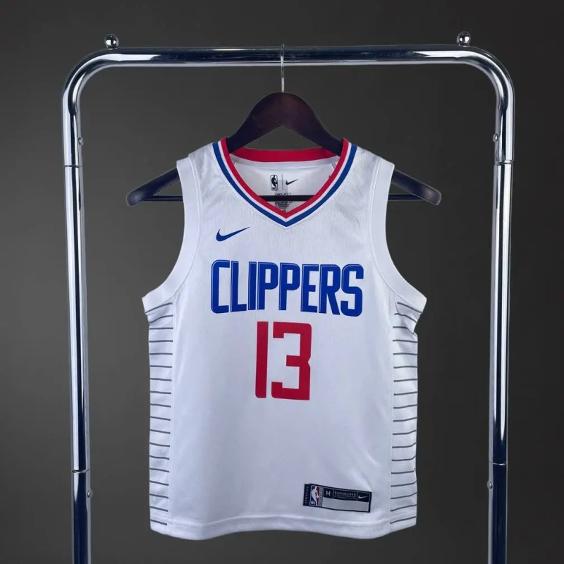 Los Angeles Clippers #13 GEORGE Youth NBA Silk Basketball Jersey - White