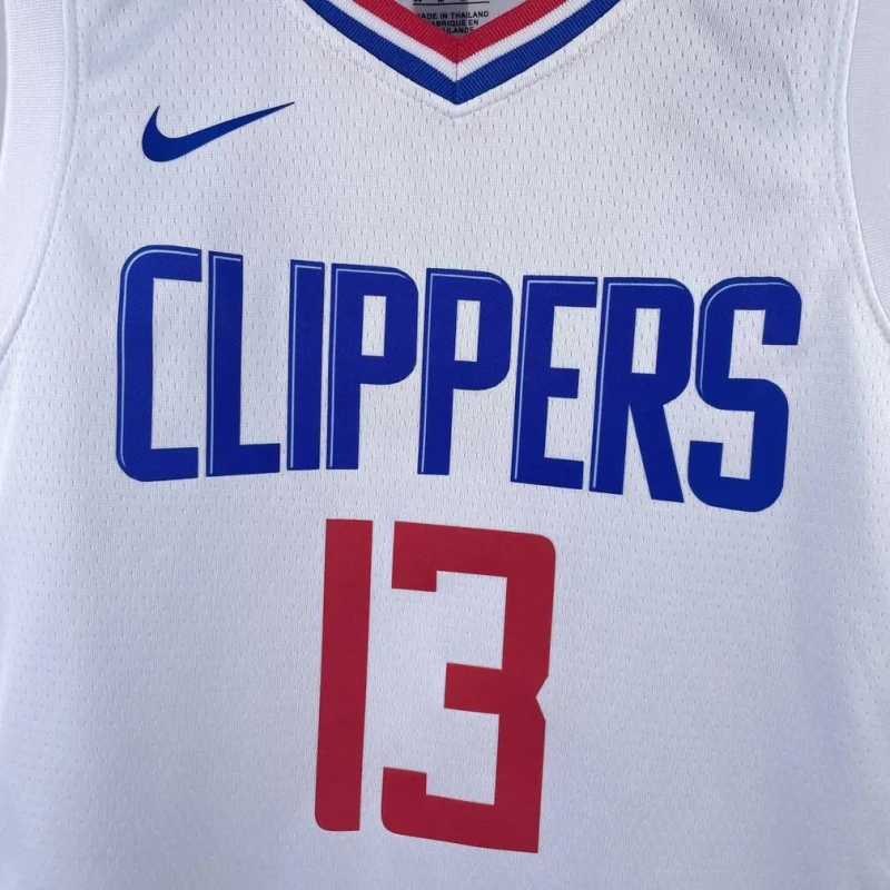 Los Angeles Clippers #13 GEORGE Youth NBA Silk Basketball Jersey - White