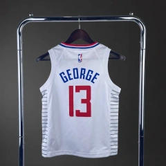 Los Angeles Clippers #13 GEORGE Youth NBA Silk Basketball Jersey - White