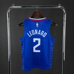 Los Angeles Clippers #2 LEONARD Youth NBA Silk Basketball Jersey - Blue