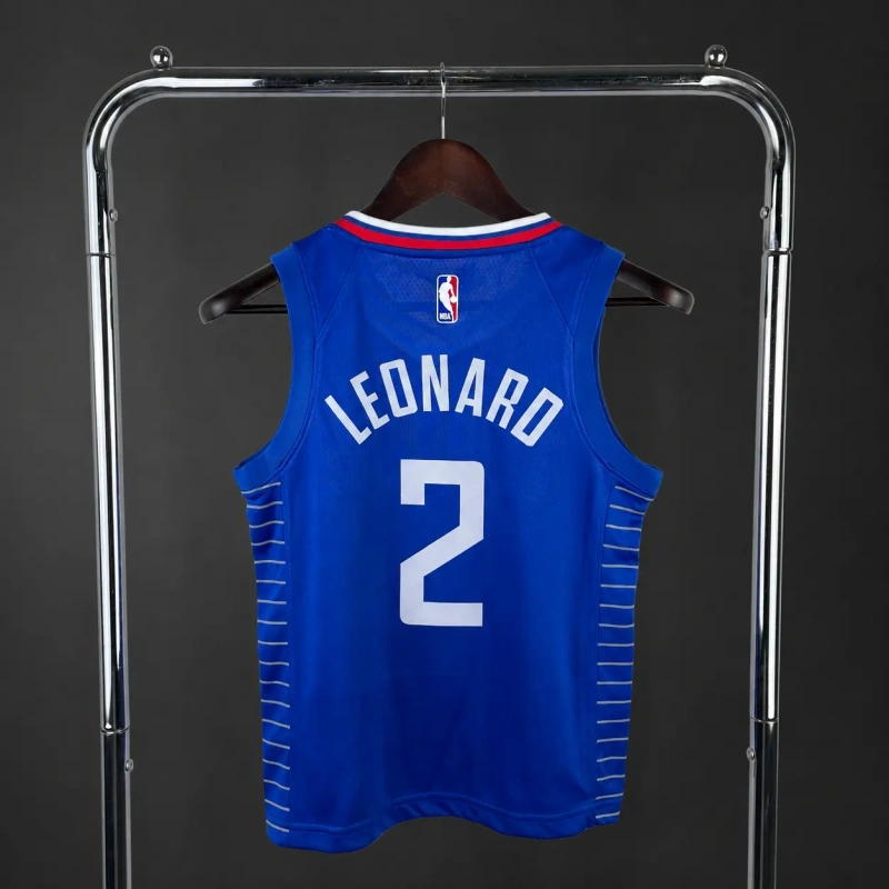 Los Angeles Clippers #2 LEONARD Youth NBA Silk Basketball Jersey - Blue